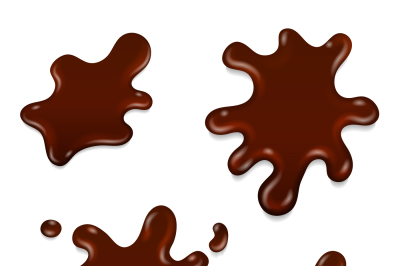 Vector chocolate realistic drops collection