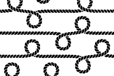 Marine folded ropes seamless pattern