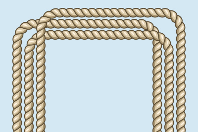 Square nautical brown ropes frame