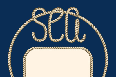 Nautical ropes frame. Sea food menu