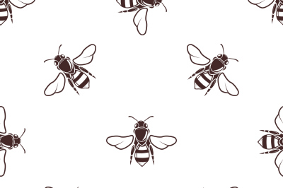 Honeybees vector seamless light pattern