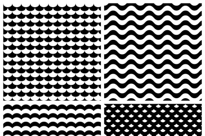 Waves patterns set in black and white