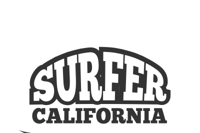 Vintage black vector surf emblem, logo