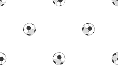 Soccer balls seamless pattern in black and white