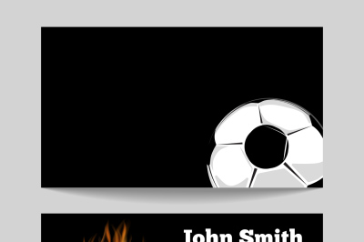 Soccer black business card template