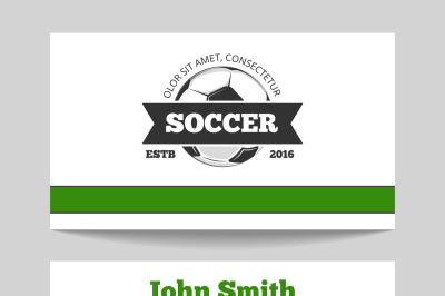 Soccer club business card template