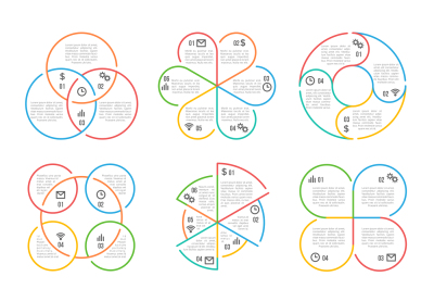 Vector line circle, triangular, hexagonal, pentagonal business infogra