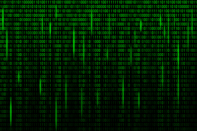 Computer screen binary data code