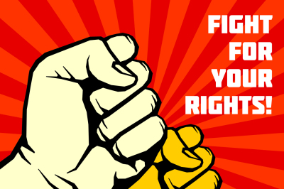 Fight for your rights&2C; solidarity&2C; revolution vector poster