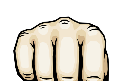 Color punching hand with clenched fist vector illustration