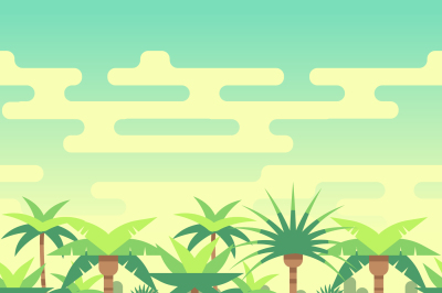 Seamless summer tropical forest nature landscape vector illustration f