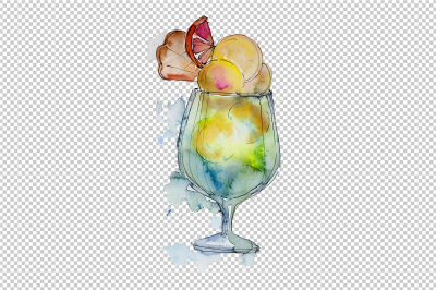 Delicious ice cream in a glass cup PNG set &nbsp;