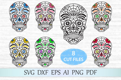Sugar skull SVG, Day of the dead SVG, Halloween SVG, Candy skull SVG