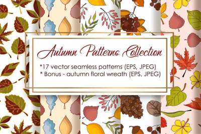 Autumn Patterns Collection - vector illustration