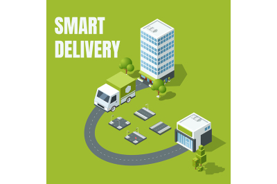 Smart delivery vector concept