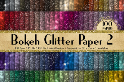 100 Bokeh Glitter Papers in 100 Different Colors