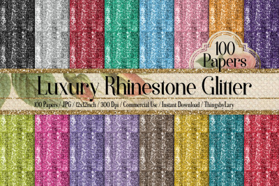 100 Luxury Rhinestone Glitter Papers