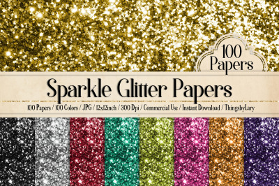 100 Sparkle Glitter Texture Papers