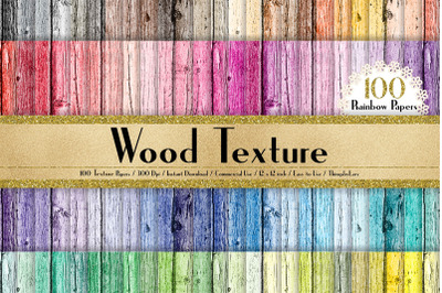 100 Rustic Wood Texture Digital Papers 12 x 12 inch