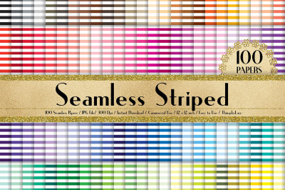 100 Seamless Small Striped Pattern Digital Papers 12 x 12 in