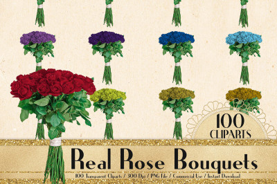 100 Real Rose Bouquet Clip Arts, Wedding Rose Bouquets