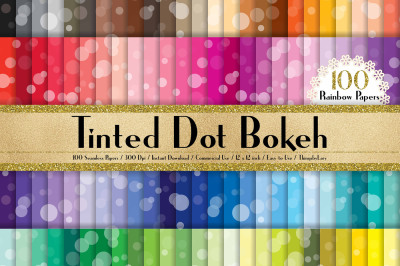 100 Seamless Tinted Dot Bokeh Digital Paper 12 x 12 inch