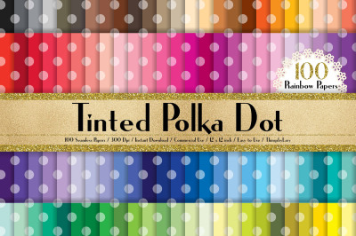 100 Seamless Tinted Polka Dot Digital Papers 12 x 12 inch