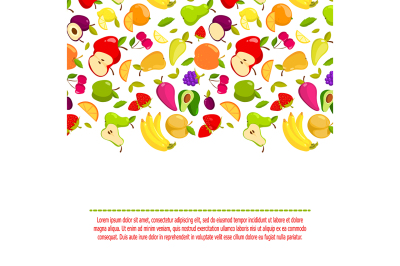 Vector cartoon fruits background