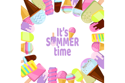 it is summer time - background with ice cream