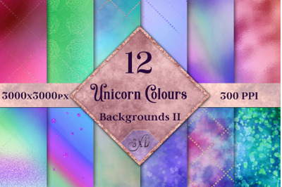 Unicorn Colours Backgrounds II - 12 Image Set