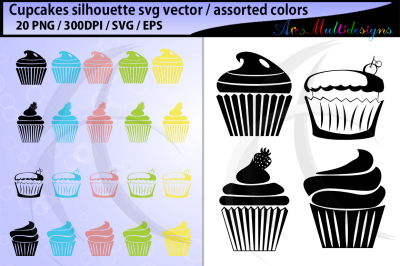 Cupcake Silhouette svg / cupcake vector / cupcake clipart / cupcakes