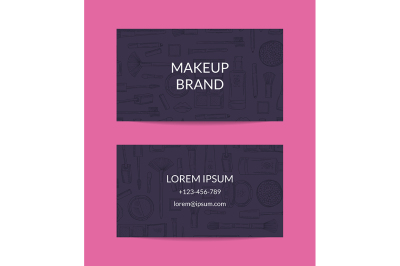 Vector business card template for beauty brand or makeup