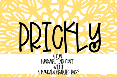 Prickly - A Fun Handwriting Font With Mandala Extras