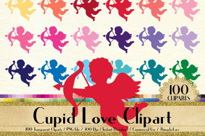 100 Cupid Clip Arts, Valentine, Romantic, Love, Wedding Kit