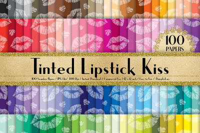 100 Seamless Tinted Lipstick Kiss Love Valentine Papers