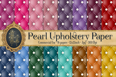 16 Seamless Pearl Upholstery Digital Papers, Quilt Leather