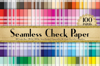 100 Seamless White Check Digital Papers 12 x 12 inch