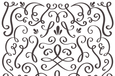 Decorative swirls. Swirled vintage ornament, swirling border and simpl