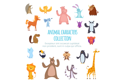 Vector background pictures with different cartoon animals