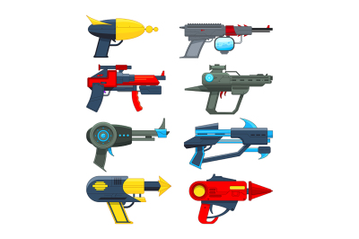 Different futuristic weapons