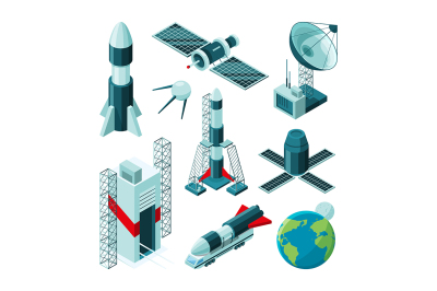 Isometric pictures of different tools and constructions