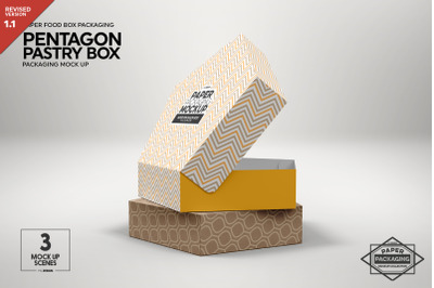Pentagon Pastry Box Mockup