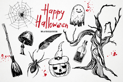 Halloween. Ink and pen