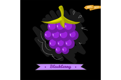 Blackberry cartoon icon. Colorful vector illustration of eco food