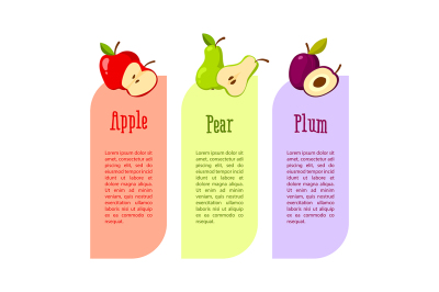 Cards with space for your text. fruits benefits