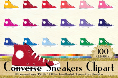 100 Chuck AllStar Sneakers Clip Arts, Fashion Shoes