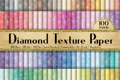 100 Shimmer Diamond Texture Digital Papers 12 x 12 inch