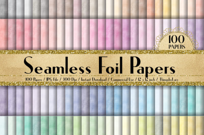 100 Seamless Shimmer Foil Texture Digital Papers