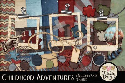 Childhood Adventures Digital Scrapbook Kit