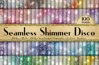 100 Seamless Shimmer Party Disco Texture Digital Papers